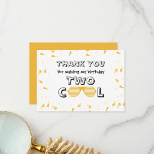 Carte De Remerciements Fête d'anniversaire TWO Cool Sunglass 2ème anniver