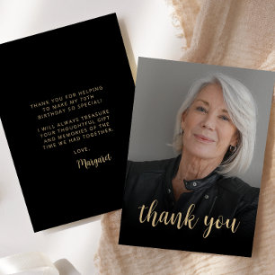 Carte De Remerciements Fête de 70 ans avec photo personnalisée