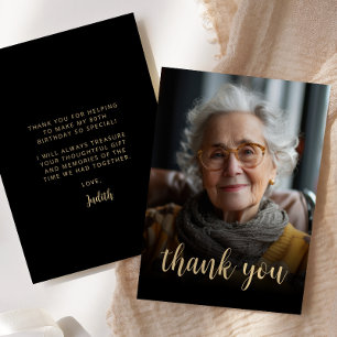 Carte De Remerciements Fête de 80 ans avec photo personnalisée