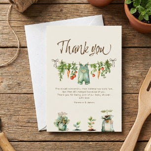 Carte De Remerciements Fête de Baby Shower de produits locaux