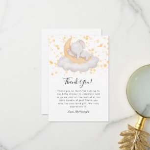 Carte De Remerciements Fête de Baby Shower éléphant de bébé mignon