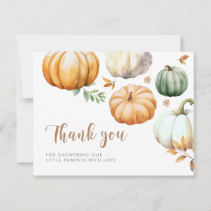 Carte De Remerciements Fête de bébé automne citrouille