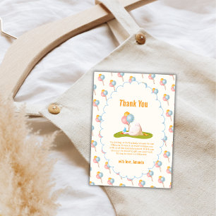 Carte De Remerciements Fête de bébé Ballon Coloré Oie Drôle Mignonne