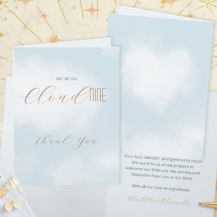 Carte De Remerciements Fête de bébé Cloud 9 Bleu Céleste