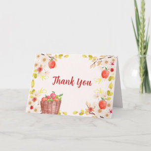 Carte De Remerciements Fête de Bébé de Jardinage Pomme Rouge de Nos Yeux