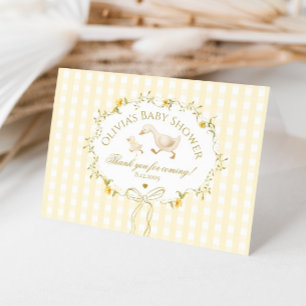 Carte De Remerciements Fête de bébé en vichy à fleurs sauvages Silly Goos