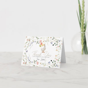 Carte De Remerciements Fête de Bébé Fleur de Silly Goose