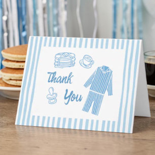 Carte De Remerciements Fête de bébé garçon Pancakes petit déjeuner