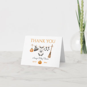 Carte De Remerciements Fête de Bébé Halloween Minimal Little Boo
