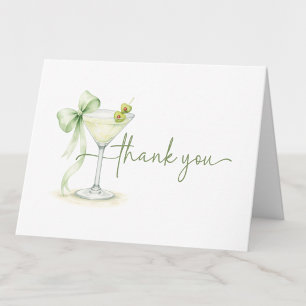 Carte De Remerciements Fête de Bébé Martini Élégante et Neutre