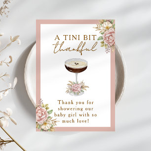 Carte De Remerciements Fête de Bébé Martini Espresso Floral Rose
