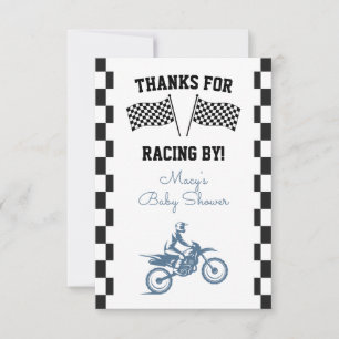 Carte De Remerciements Fête de Bébé Moto Cross