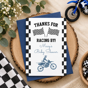 Carte De Remerciements Fête de Bébé Moto Cross