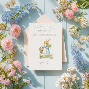 Carte De Remerciements Fête de bébé Peter Rabbit dans le jardin