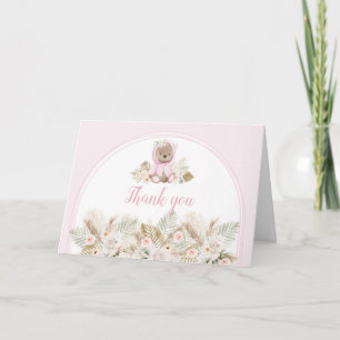 Carte De Remerciements Fête de bébé Rose On Peut à Peine Attendre 