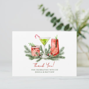 Carte De Remerciements Fête de cocktails de Noël Fêtes de fin d'année