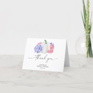 Carte De Remerciements Fête de douche de mariée avec citrouille blanche e