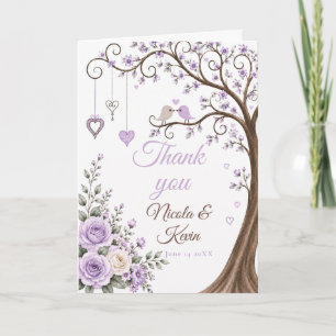 Carte De Remerciements Fête de fiançailles à la fleur de lavande