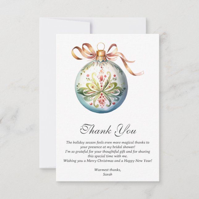 Carte De Remerciements Fête de fiançailles de Noël (Devant)