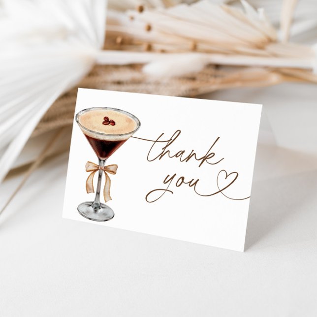 Carte De Remerciements Fête de Fiançailles Espresso Martini L'Amour Est E (Créateur téléchargé)