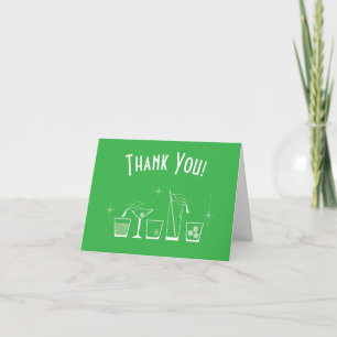 Carte De Remerciements Fête de fin d'études à thème Casquette et Cocktail