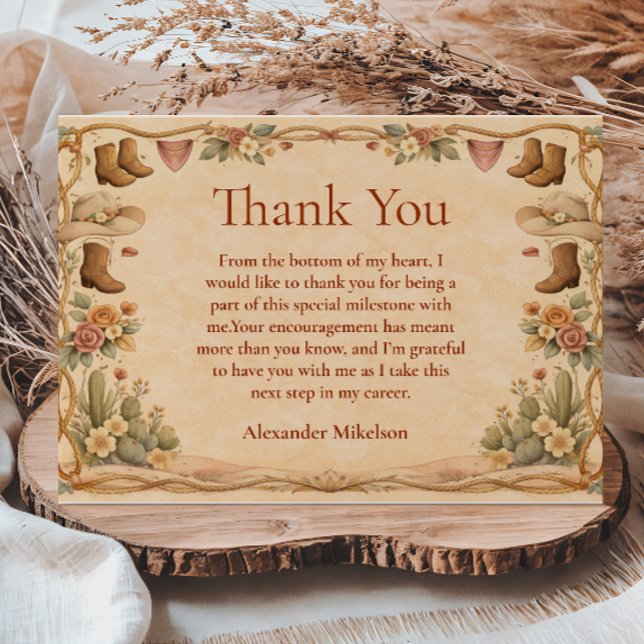 Carte De Remerciements Fête de fin d'études de la partie occidentale des  (Créateur téléchargé)