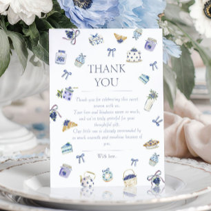 Carte De Remerciements Fête de gâteau aux myrtilles Baby Shower Aquarelle