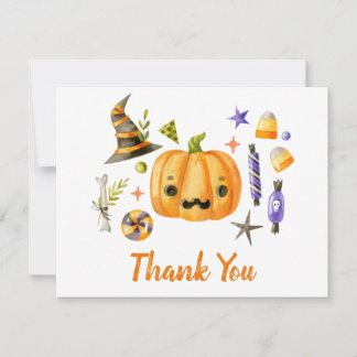 Carte De Remerciements Fête de Halloween Spooktacular Citrouille Boo Mign