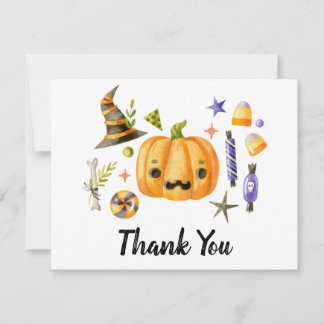 Carte De Remerciements Fête de Halloween Spooktacular Citrouille Boo Mign