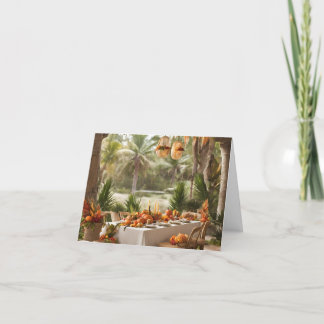 Carte De Remerciements Fête de l'Action de grâce dans un cadre tropical