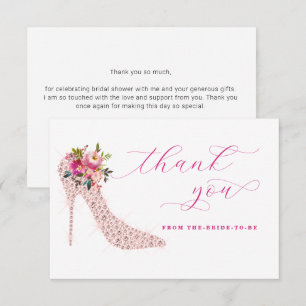Carte De Remerciements Fête de mariage au script rose