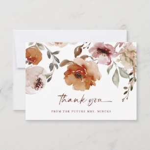 Carte De Remerciements Fête de mariage bohème en terre cuite florale