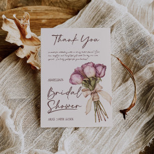 Carte De Remerciements Fête de mariage bohème florale