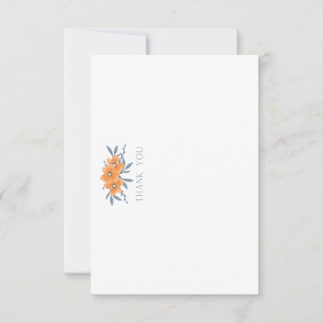 Carte De Remerciements Fête de mariage California Poppy à plat (Devant)