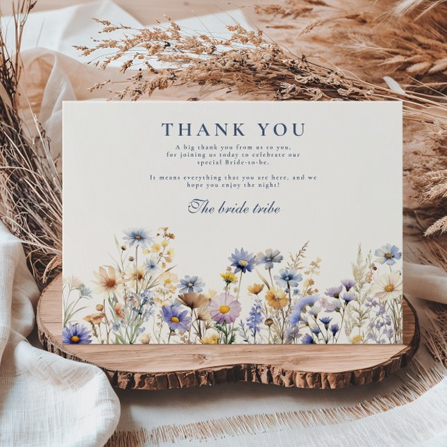Carte De Remerciements Fête de mariage champ de bleuet (Créateur téléchargé)