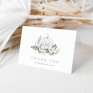Carte De Remerciements Fête de mariage champêtre automnal avec citrouille