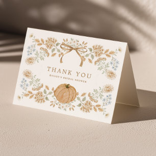 Carte De Remerciements Fête de mariage champêtre citrouille Cottage d'Aut
