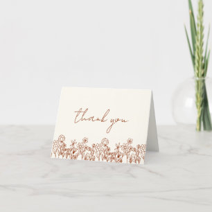 Carte De Remerciements Fête de mariage champêtre en terre cuite