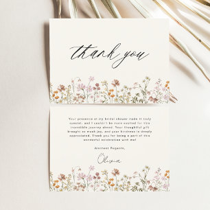 Carte De Remerciements Fête de mariage champêtre en terre cuite