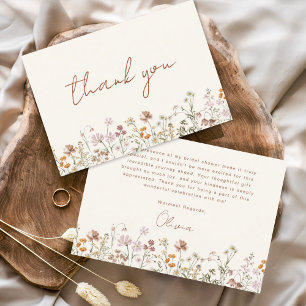 Carte De Remerciements Fête de mariage champêtre en terre cuite