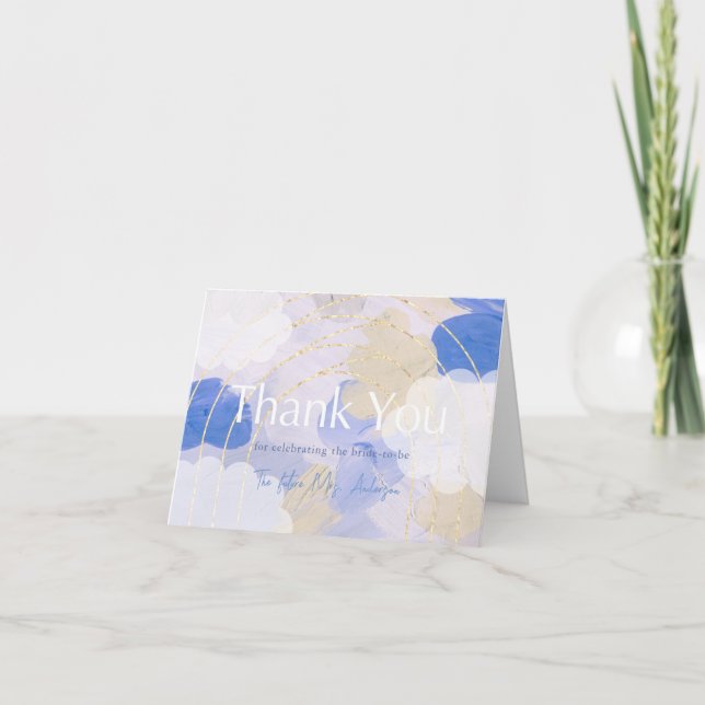 Carte De Remerciements Fête de mariage Cloud 9 Pinceau Gouache (Devant)