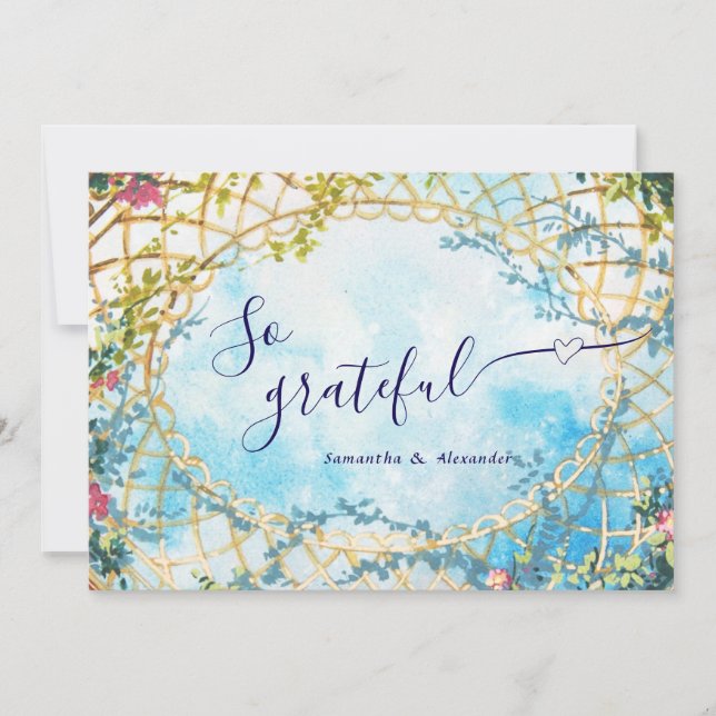 Carte De Remerciements Fête de mariage Cloud Nine Rococo Revival Capriceu (Devant)