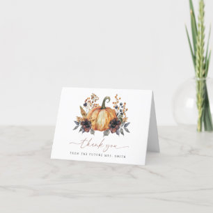 Carte De Remerciements Fête de mariage de citrouille d'automne