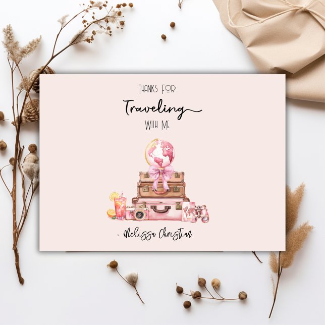 Carte De Remerciements Fête de mariage élégante et rose blush pour un voy (Créateur téléchargé)