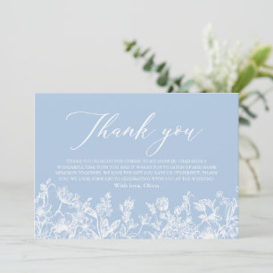 Carte De Remerciements Fête de mariage élégante et vintage avec une touch