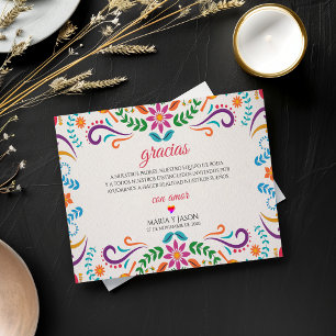 Carte De Remerciements Fête de mariage espagnole florale colorée élégante