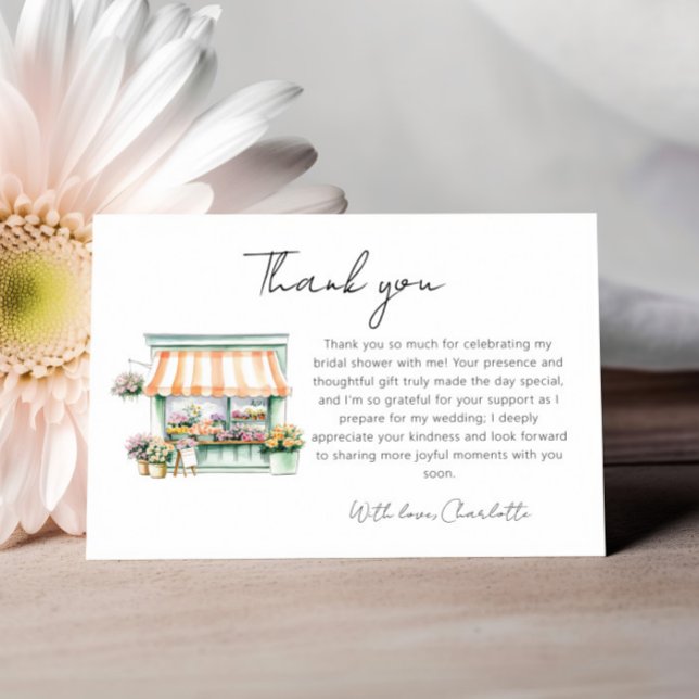 Carte De Remerciements Fête de Mariage Fleurs de Marché Aquarelle (Créateur téléchargé)