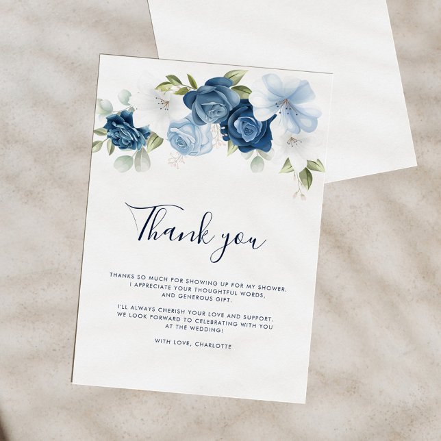 Carte De Remerciements Fête de mariage Floral Botanical Aquarelle (Dusty Blue Floral Perfect Match Wedding Favors Matchboxes)