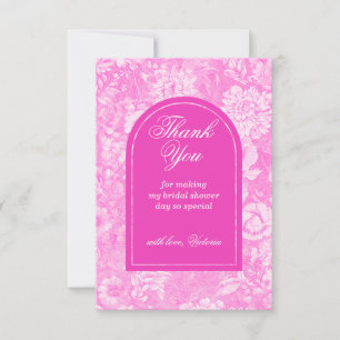 Carte De Remerciements Fête de mariage Floral Magenta Rose
