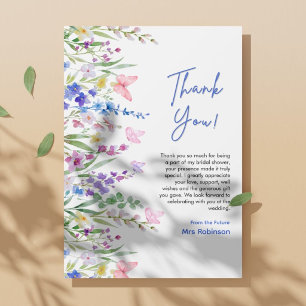Carte De Remerciements Fête de mariage Floral Spring Love is in Bloom 